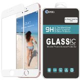 iPhone 6 Plus 6S Plus Full Screen ProtectorBavierEdge to EdgeTempered Glass Screen Protectoranti blue light3DTouch Compatible99touch-screen Accurate25DRound Edge Scratch Proof55White