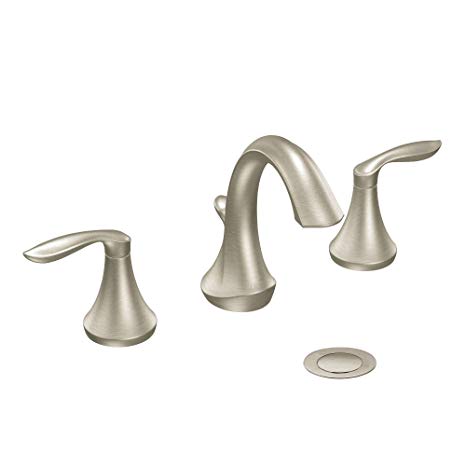 Moen T6420BN Eva Two-Handle High-Arc Bathroom Faucet without Valve, Brushed Nickel