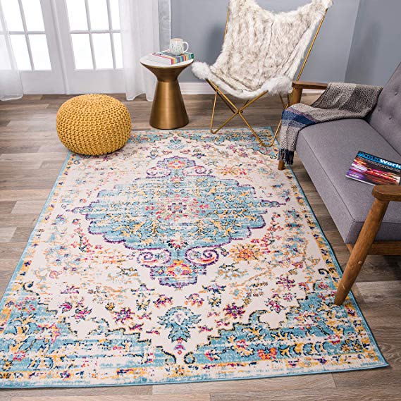 Rugshop Vintage Traditional Bohemian Area Rug 5' x 7' Blue