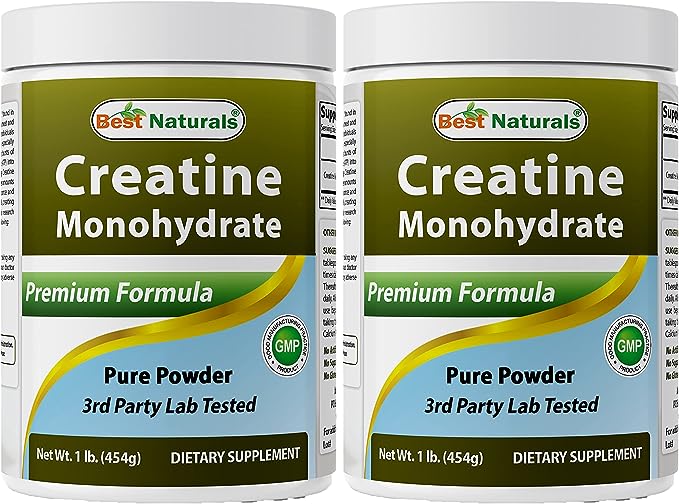 Best Naturals Creatine Monohydrate 1 Lb Pure Powder (1 LB (Pack of 2))