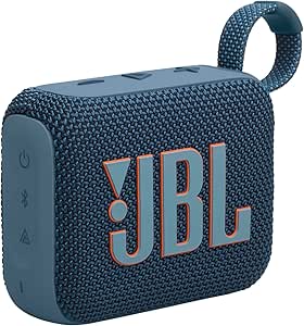 JBL Go 4 - Ultra-Portable, Waterproof and Dustproof Bluetooth Speaker, 7-Hour Built-in Battery, Made in Part with Recycled Materials (Blue)