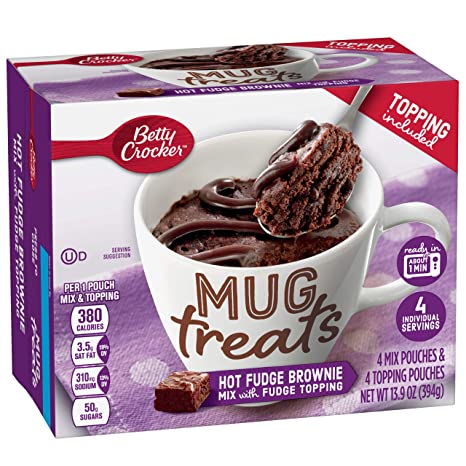 Betty Crocker Baking Mug Treats Hot Fudge Brownie Mix with Fudge Topping, 13.9 oz(us)