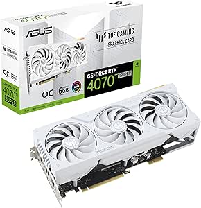 ASUS TUF Gaming GeForce RTX 4070 Ti SUPER BTF White OC Edition 16GB GDDR6X (NVIDIA DLSS 3, (GC-HPWR) Gold Finger, PCIe 4.0, 2X HDMI 2.1a, 3X DisplayPort 1.4a, TUF-RTX4070TIS-O16G-BTF-WHITE, White)