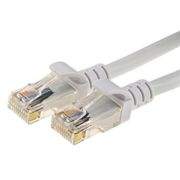 Ethernet Cable, CAT5e - 100 ft White (LAN hardware) EIA568 Patch Cable, RJ45 / RJ45 100' White for 10 Base-T, 100 Base-T