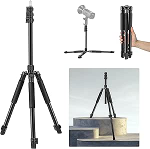 NEEWER Photography Light Stand, 1.5-6.4ft/47-195cm Aluminum Reversible Studio Lighting Tripod, Portable Phone Video Stand w/ 1/4" Screw for Strobe Light Camera Softbox, 6.6lb/3kg Load, ST195