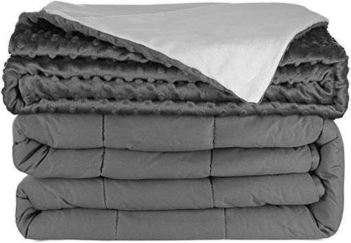 Nestl Bedding Heavy Weighted Blanket for Adults 20lbs – Luxurious Plush Duvet Cover – Removable Weighted Blanket Duvet Covers 60x80 – for Teens and Adults - Gray