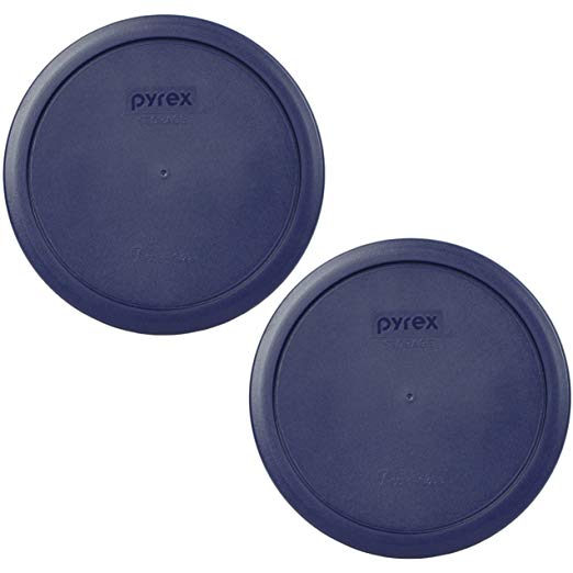 PYREX Blue Plastic Cover fits 6 & 7 cup Round Dishes (2)