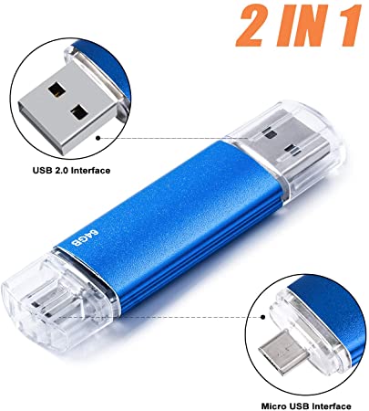 Micro USB Flash Drive 64G OTG Memory Stick for Android Smart Phone, Vansuny USB Photo Stick Thumb Drive PenDrive for Tablets/Mac/Android Device, Jump Drive Pen Drive for PC (64GB, Blue)