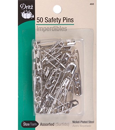 Dritz Safety Pins 50-Pack: Sizes 00,1,2,3