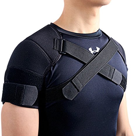 Kuangmi Double Shoulder Support Brace Strap Wrap Neoprene Protector (X-large)