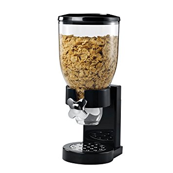 Zevro KCH-06114/GAT100 Indispensable Dry Food Dispenser, Single Control, Black/Chrome