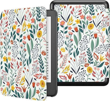 MoKo Case Fits 6" All-New Kindle (11th Generation-2022 Release), Lightweight Shell Cover with Auto Wake/Sleep for Kindle 2022 11th Gen e-Reader, Flowers