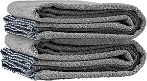 Chemical Guys Gray Matter Waffle Weave Towel 70/30 Blend Microfiber Drying Towel with Silk Edging, 25" x 36" (2 Pack)