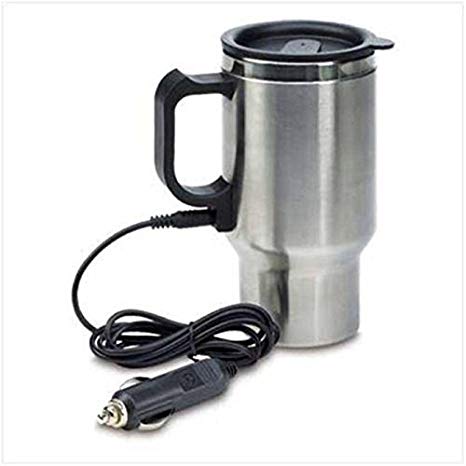 LUMONY® 12V Car Charging Electric Kettle Stainless Steel Travel Coffee Mug Cup Heated Thermos 450Ml