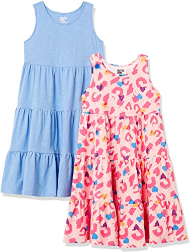 Spotted Zebra Girls' Knit Sleeveless Tiered Dresses