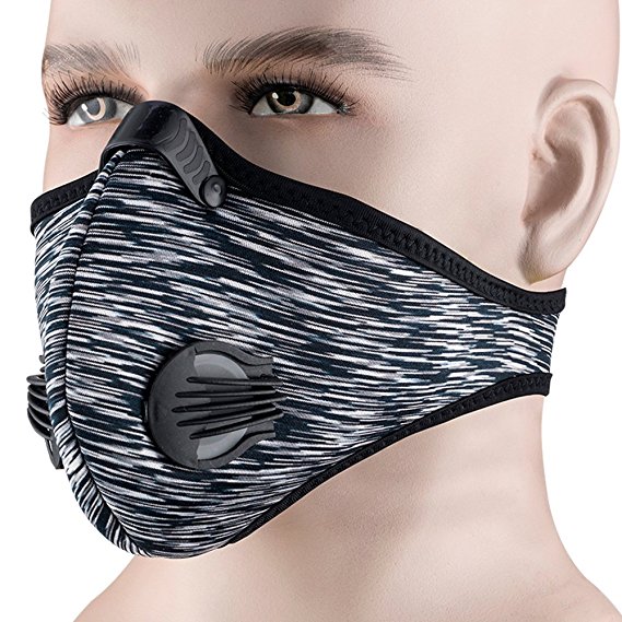 ANGOO Dustproof Mask, Activated Carbon Filtration Dust Mask Training Cycling Half Face Mask filter Dust Exhaust Gas Anti Pollen Allergy PM 2.5 Anti Pollution Mask for Outdoor Activities