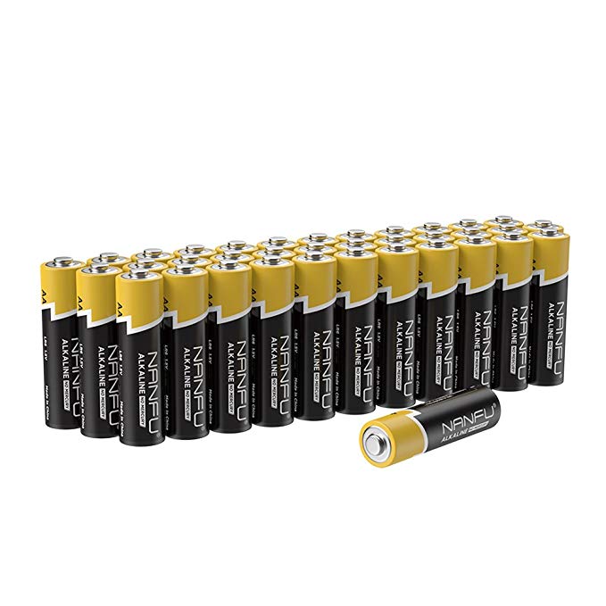 NANFU No Leakage Long Lasting AA 36 Batteries [Ultra Power] Premium LR6 Alkaline Battery 1.5v Non Rechargeable Batteries for Clocks Remotes Games Controllers Toys & Electronic Devices