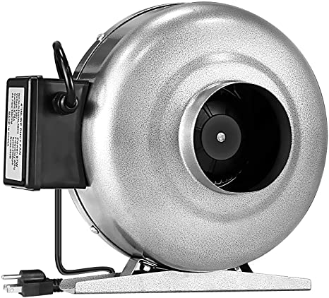 iPower GLFANXINLINE4V2 4 Inch 190 CFM Inline Duct Ventilation HVAC Vent Blower Fan for Grow Tent, Silver