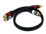 Monoprice 15ft Premium 2 RCA Plug2 RCA Plug MM 22AWG Cable - Black