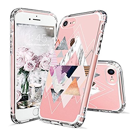 iPhone 7 Case, iPhone 8 Case Clear, MOSNOVO Geomatric Marble Pattern Clear Design Printed Plastic Hard Back Phone Case with TPU Bumper Protective Case Cover for iPhone 7 (2016) / iPhone 8 (2017)