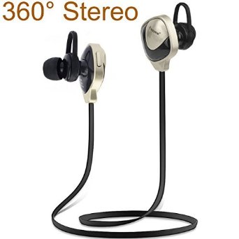 StarryBay F2 360 Stereo Bluetooth Version 40 Bluetooth Headset Headphones Lightweight Sweatproof Neckband Wireless Music Sports Headset for RunningGymExerciseDriving Black