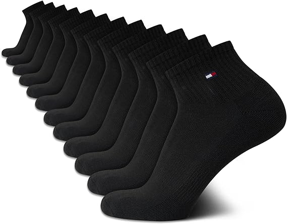 Tommy Hilfiger Men's Socks - Cushion Quarter Cut Ankle Socks (12 Pack)