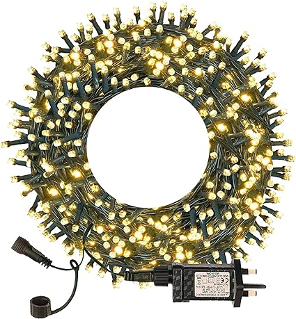 Fairy Lights, Outdoor Christmas Lights, Outdoor LED Fairy Lights Plug in, 30M 300LEDs 8 Modes Warm White Garden Christmas Lights Mains Powered for Christmas, Party, Bedroom, Wedding, Indoor/Outdoor