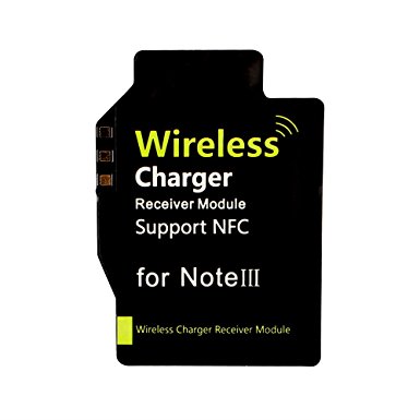 Galaxy Note 3 Wireless Charging Receiver, iDOO Ultra Thin High Efficiency Portable Qi Standard Wireless Charging Receiver Module for Samsung Galaxy Note3, N9005, N9002, N9006, N9008, N9009 - Black ( Support S-View Flip Case )