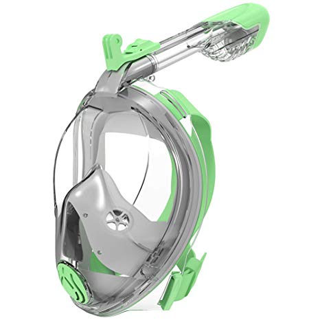 G2RISE SN02 Full Face Snorkel Mask - Breath Easy Airflow System with Minimal Volumetric Flow Rate & 180° Panoramic View with Integrated Lens Design for a Safe Adults/Kids Snorkeling Experience