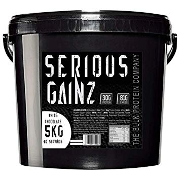 The Bulk Protein Company Serious Gainz Mass Gainer Powder, White Chocolate, 5 kg