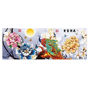 Cmhoo Large Mouse Pad Gaming & Professional Computer Extra Large Mouse Pad / Mat 27.5IN (7030 Rich flowers)