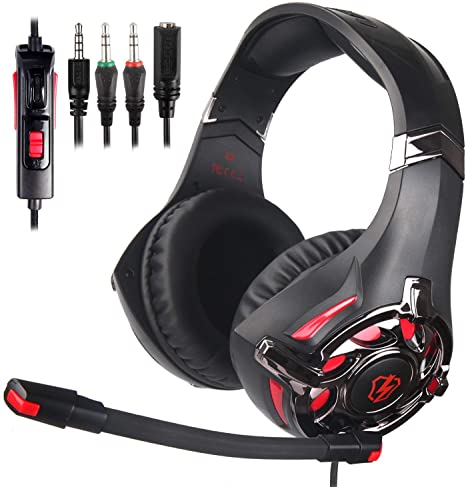 PS4 Gaming Headset, L3 Stereo Over Ear Gaming Headphone with Mic Noise Cancelling Volume Control for Xbox One/PC/Mac/Nintendo