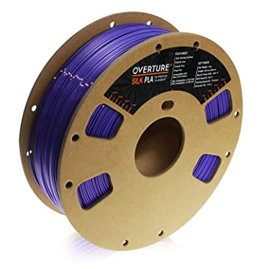 OVERTURE Silk Filament PLA 1.75mm Clog-Free Shiny 3D Printer Consumables, 1kg Spool (2.2lbs), Dimensional Accuracy  /- 0.05 mm, Fit Most FDM Printer(Silk Purple)