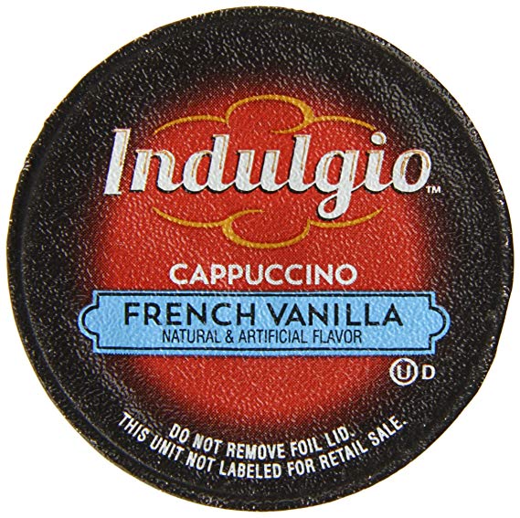 Indulgio French Vanilla Cappuccino Single Serve for Keurig K-Cup Brewers, 24 Count (Compatible with 2.0 Keurig Brewers)