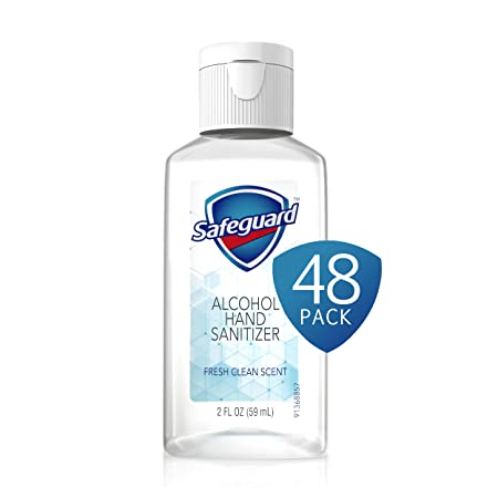 Safeguard Antibacterial Hand Sanitizer, Fresh Clean Scent, Contains Alcohol, 2 Oz (Pack of 48)