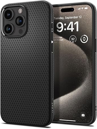 Spigen Liquid Air Armor Designed for iPhone 15 Pro Max Case (2023) - Matte Black