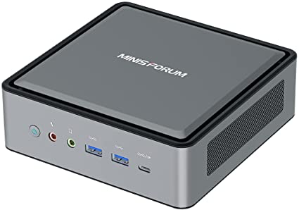 HM50 Mini PC, AMD Ryzen 5 4500U 6C/6T Processor, 16GB DDR4 / 512GB SSD Micro Desktop Computer with Windows 10 Pro, HDMI/DP/USB-C 4K60Hz Output, Graphics Frequency 1.5 GHz, WiFi 6, 2X RJ45, 2X HDD Slot