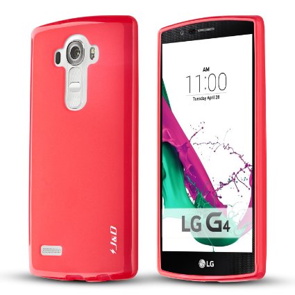 LG G4 Case, J&D [Drop Protection] LG G4 Case [Slim Cushion] Shock Resistant Protective Premium Jelly Case Slim Case for LG G4 (Red)