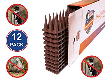 Original Solutions [Upgraded] Defender Spikes Cat and Bird Deterrent Outdoor Anti-Climb Security Pigeon Repellent Strips - 12 Pack [16.97FT]