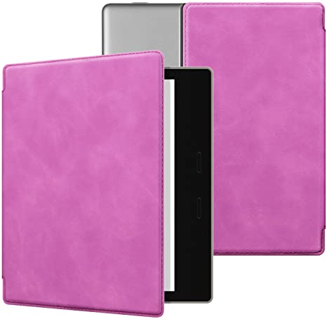Ayotu Skin Touch Feeling Case for All-New Kindle Oasis(10th Gen, 2019 Release & 9th Gen, 2017),Durable Soft Leather with Auto Wake/Sleep,Strong Adsorption for All-New 7''Kindle Oasis,Fuchsia