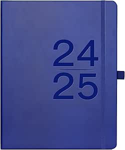 Planner 2024-2025 - Weekly & Monthly Planner 2024-2025, JUL 2024 - JUN 2025, 8" x 10", Planner Weekly and Monthly with Weekly Note Page, Hardcover, Pen Loop, Elastic Band, Inner Pocket - Royalblue