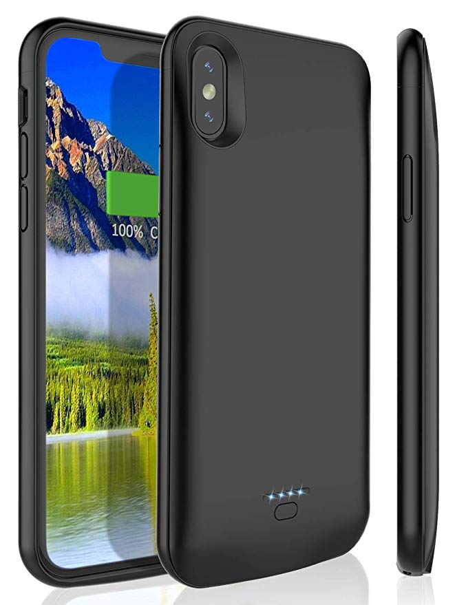 Battery Case for iPhone Xs/X, Stoon 4000mAh Detachable Portable Charger Case Rechargeable Extended Battery Pack Protective Charging Case for Apple iPhone Xs/X (5.8 Inch) (Black)