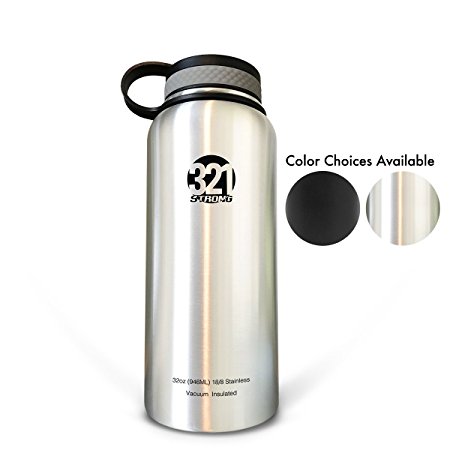 Vacuum Insulated Wide Mouth Stainless Steel Sweat Proof Water Bottle 32 or 40 Ounce