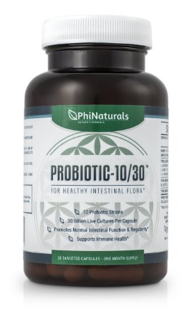 Probiotic 1030 - Probiotics Supplement For Digestive Health with 30 Billion CFUs of 10 Strains