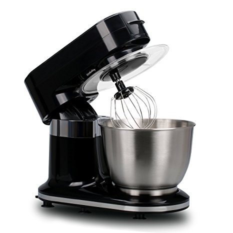 Excelvan Food Stand Mixer 1000W 3-in-1 Beater/Whisk/Dough Hook With 5.5L Stainless Steel Bowl Black