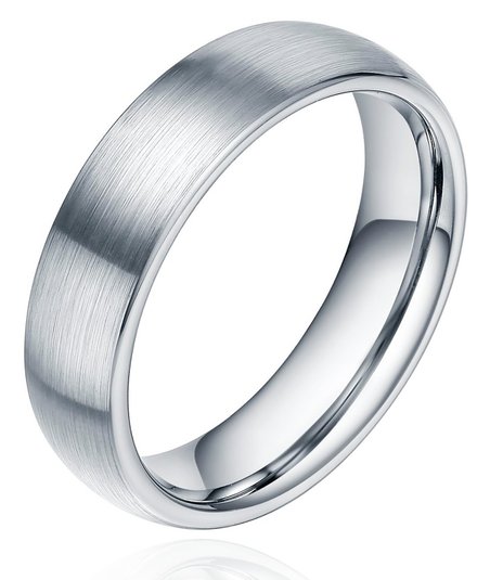 6mm/8mm Men's Titanium Ring Brushed Dome Wedding Band Comfort Fit Size 4-15