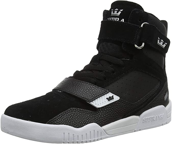 Supra Men's Hi-Top Trainers, Black Black Silver White 049, US 7.5