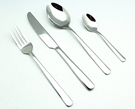Exzact Premium Stainless Steel 16 PCS Cutlery Set - 4 Forks, 4 Dinner Knives, 4 Dinner Spoons, 4 Teaspoons (EX994 16pcs)