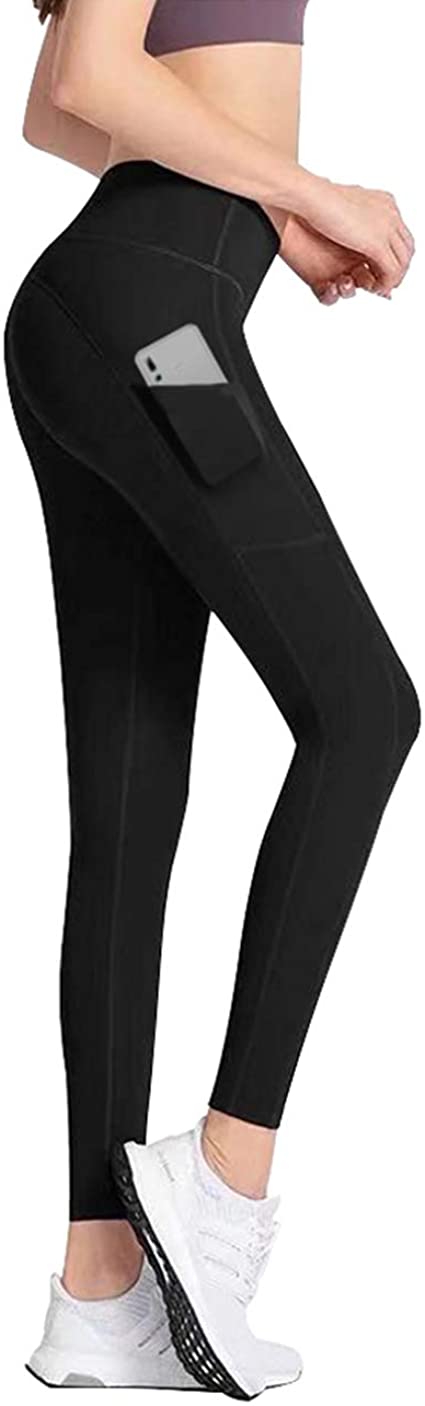 Lynfun High Waist Yoga Pants with Pockets, Tummy Control, Workout Pants for Women 4 Way Stretch Yoga Leggings with Pockets…