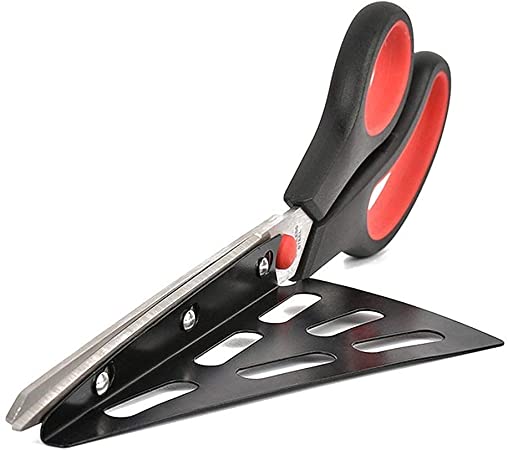 Pizza Scissors Kitchen Maestro Replace Pizza Cutter With Detachable Spatula Shovel Ergonomic Grip with Soft Rubber Handle-Perfect Pizza Slices